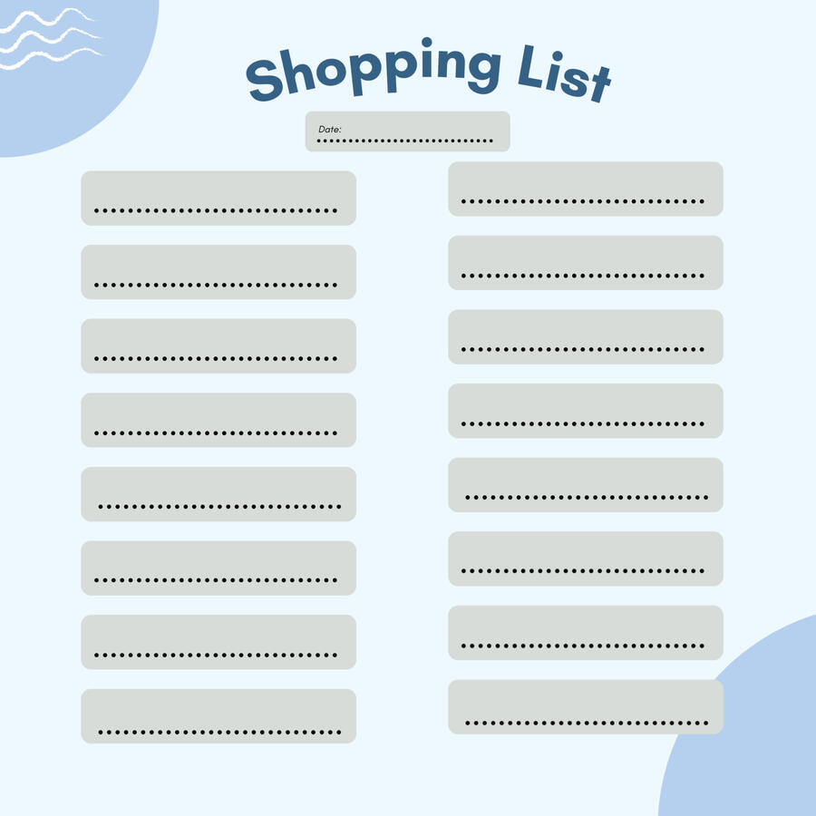 Shopping List Template