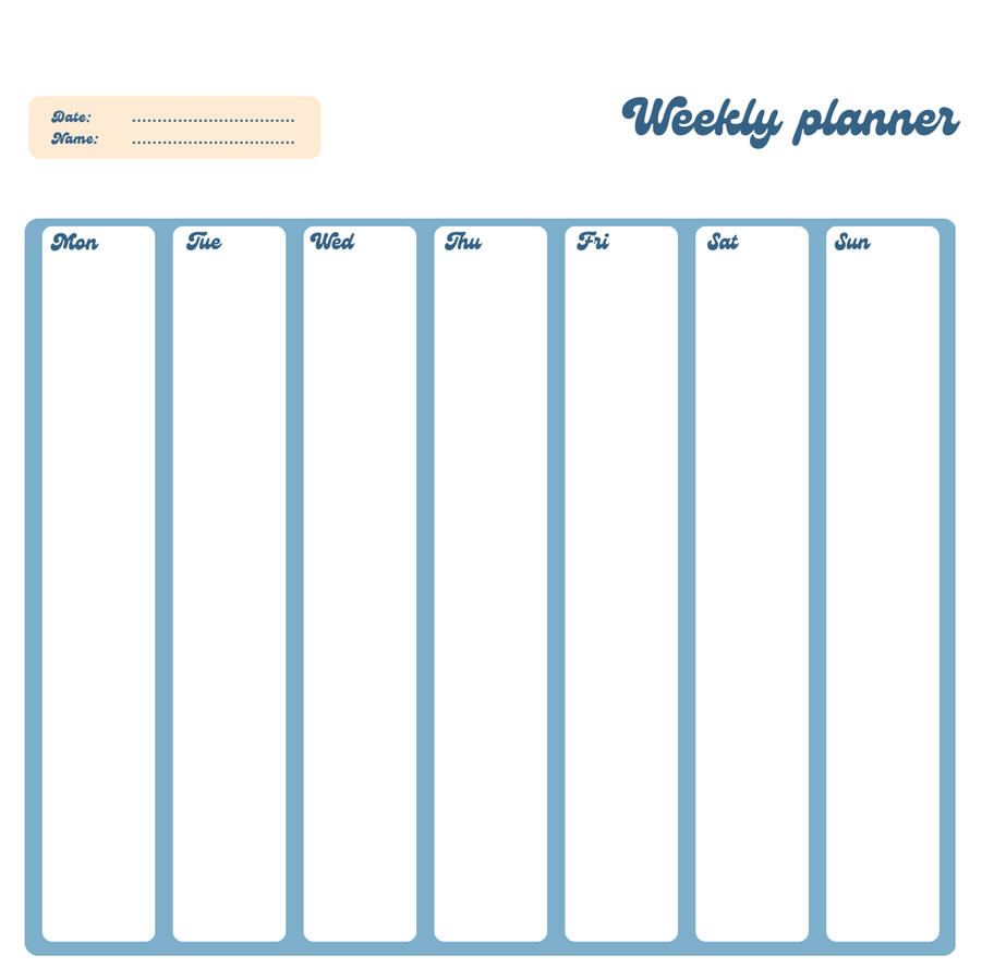 Weekly Planner Template Weekly Planner Template